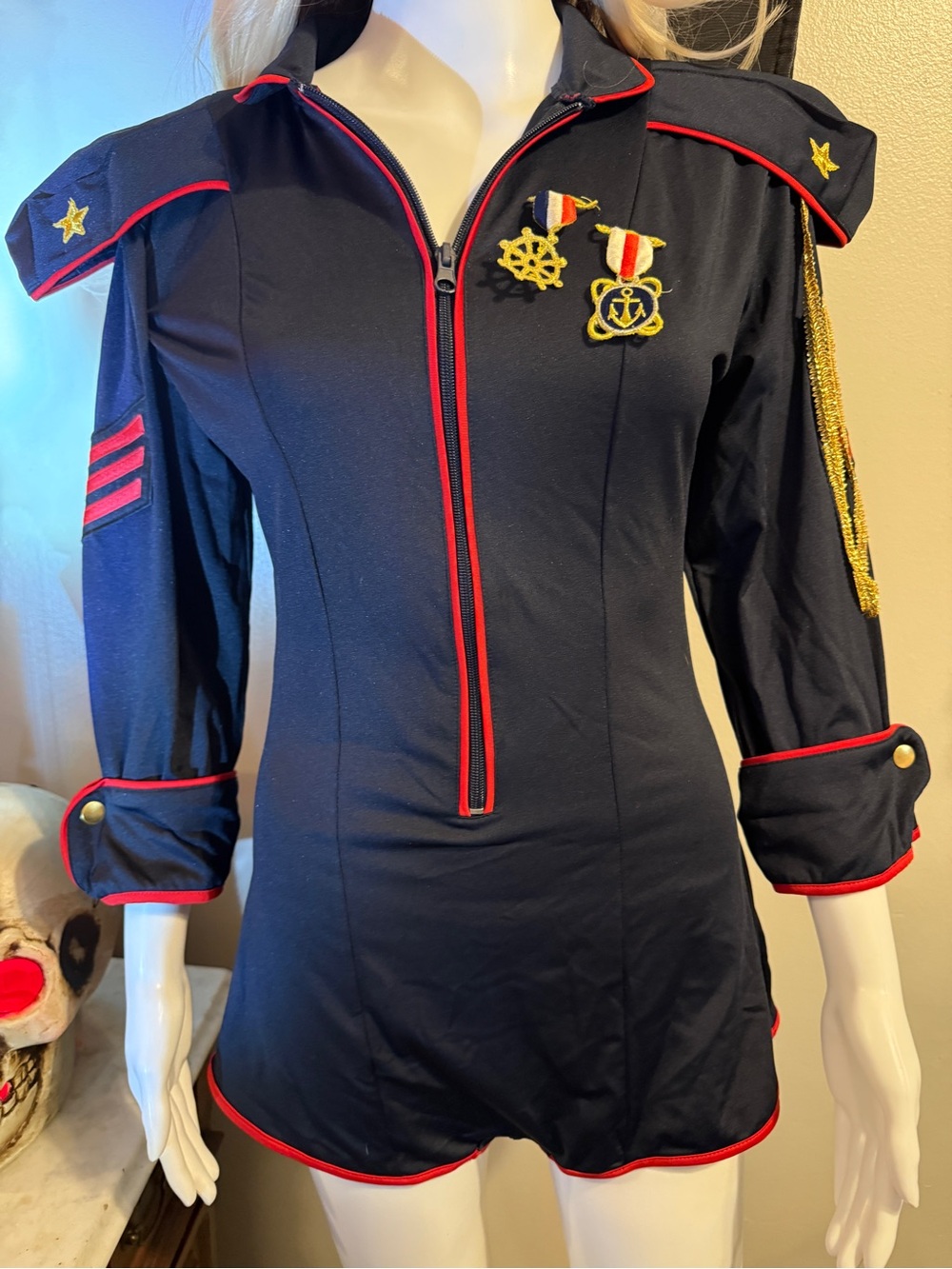 Vintage Forplay Vessel Vixen Adult Sailor Romper / Pin up Adult Medium-Large - Picture 8 of 13